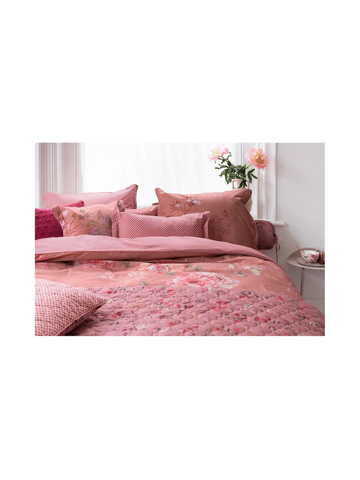 PIP STUDIO | Perkal Bettwäsche Tokyo Bouquet 70x90cm / 140x200cm Pink | 